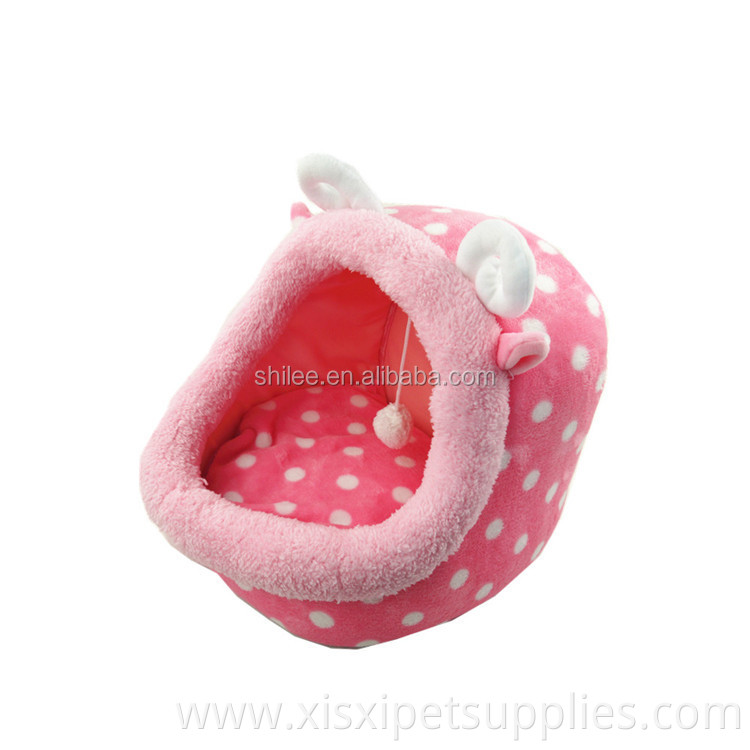 Soft Washable Pet Kennel Nest Puppy Warm Dogs Cat Bed Cute Sleeping Bag House Cushion Mat (Pink)
